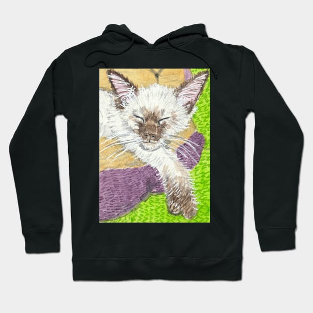 Siamese kitten Hoodie by SamsArtworks